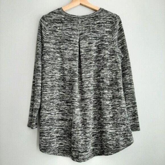 TRIBAL Crewneck Tee Long Sleeve Marled Grey Sz M - Picture 5 of 9